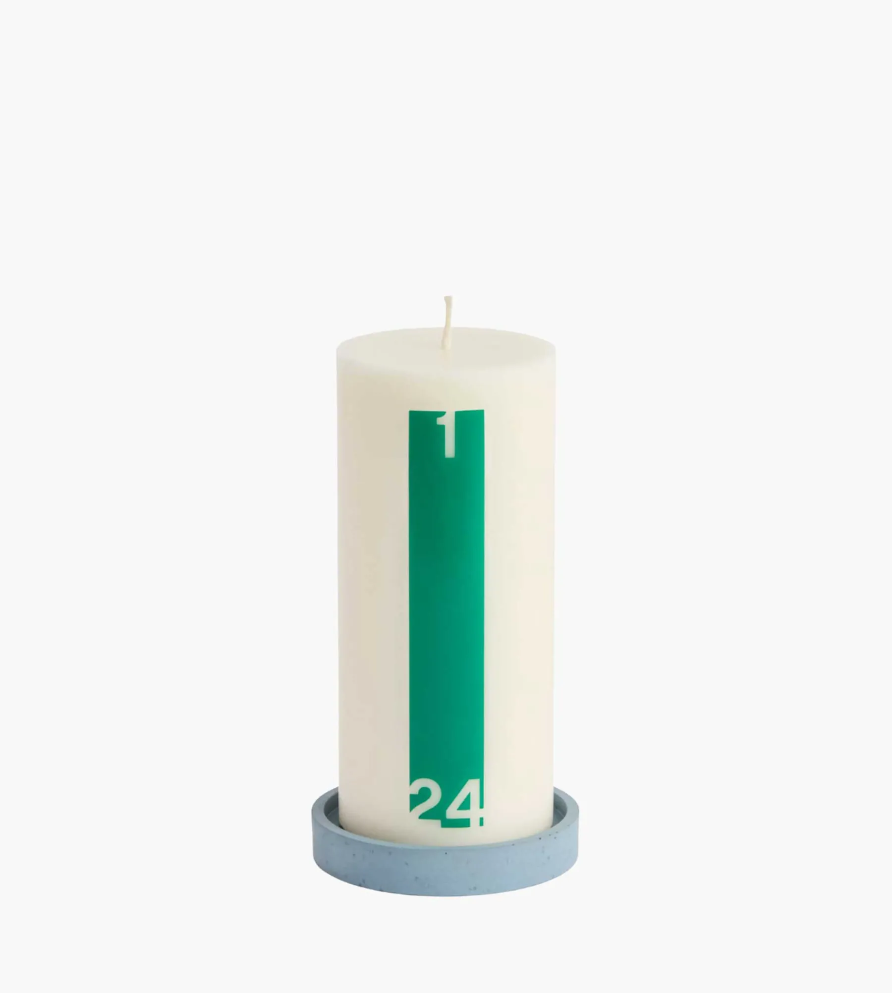 HAY Calendar Candle & Holder Bold Off White and Green