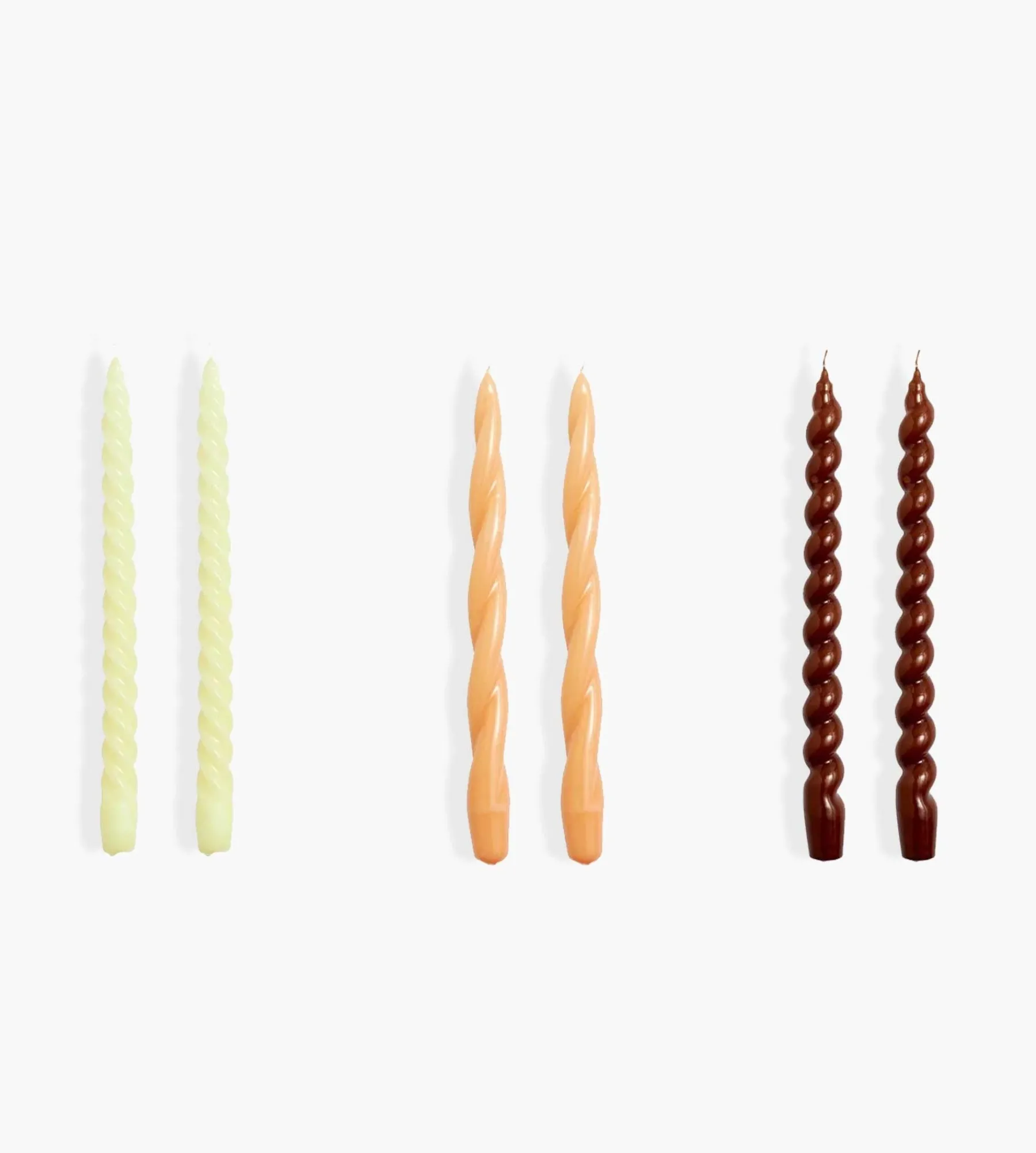 HAY Candle Long Mix Set Of 6 Citrus Dark Peach Brown
