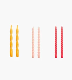 HAY Candle Long Mix Set Of 6 Yellow Rose Raspberry