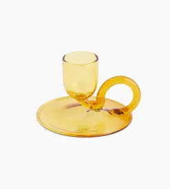 HAY Tiny Candleholder Curved Yellow