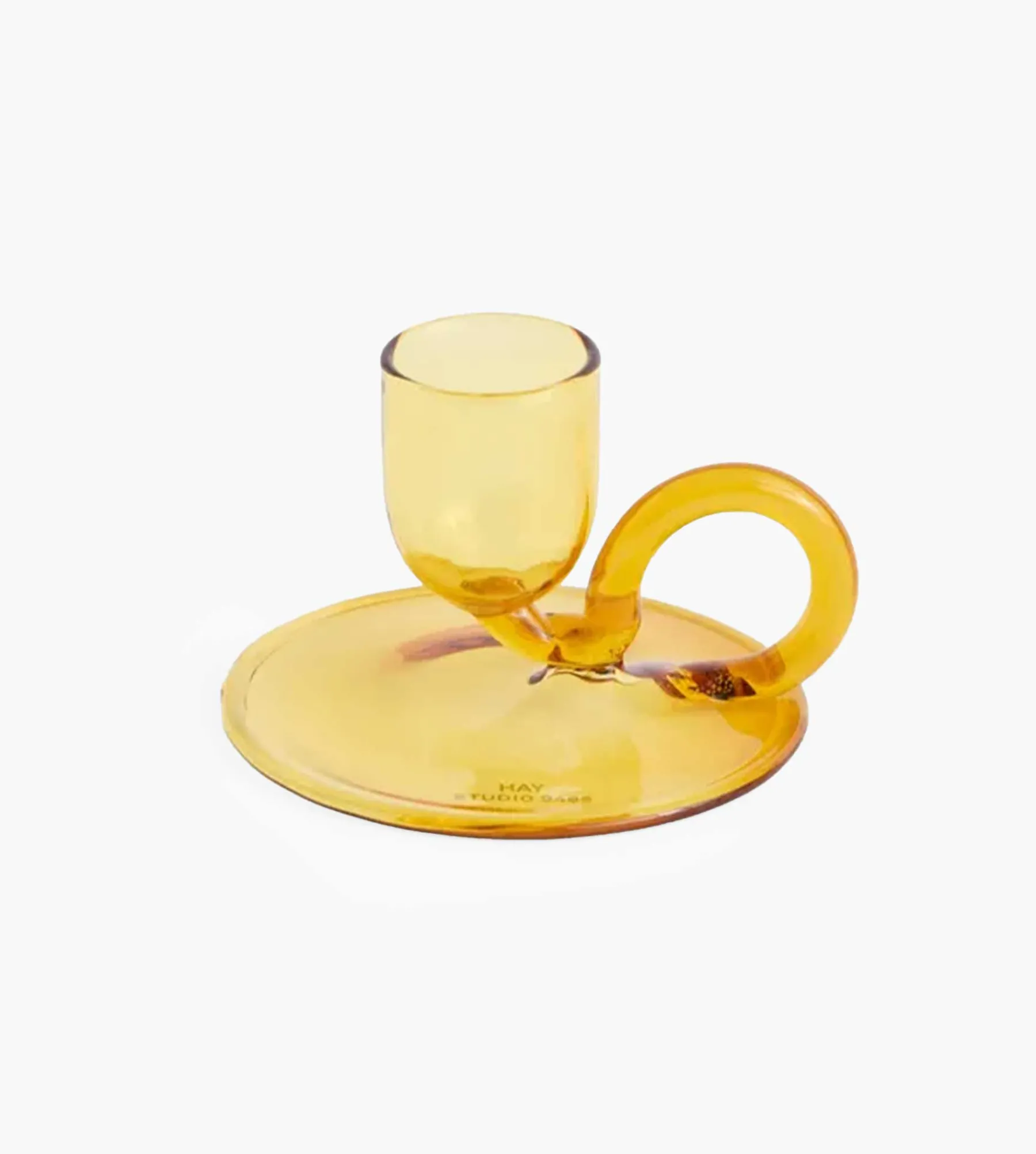 HAY Tiny Candleholder Curved Yellow