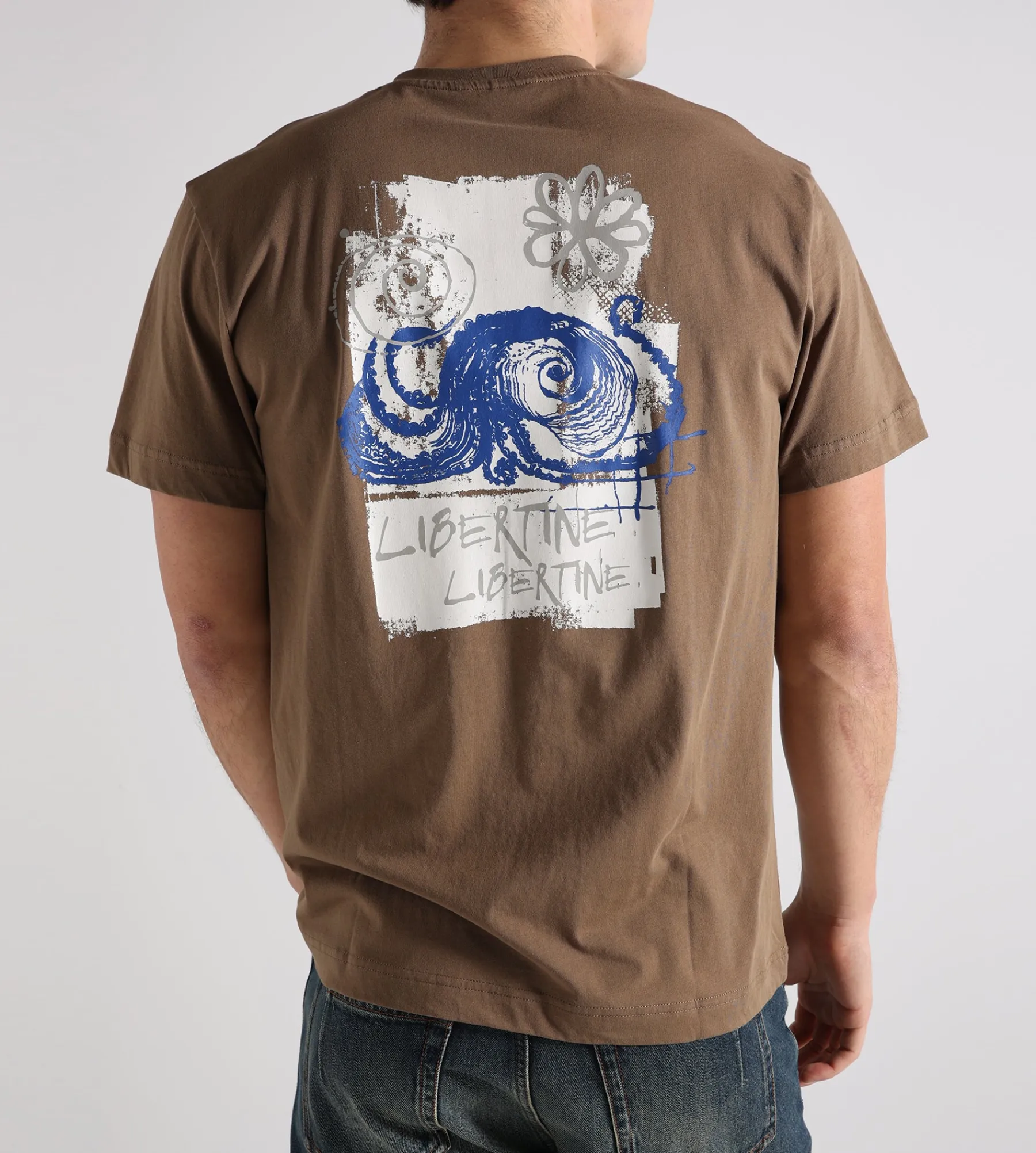 Libertine-Libertine Beat Litho T-Shirt 1868 Tobacco