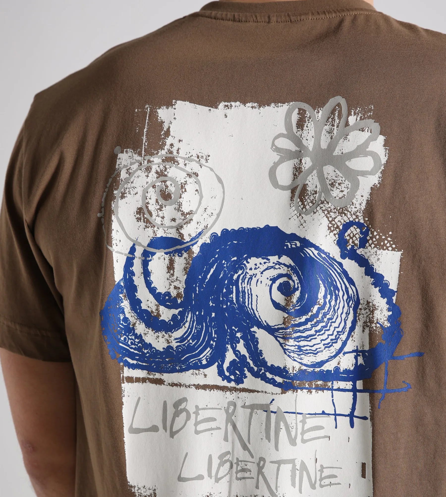 Libertine-Libertine Beat Litho T-Shirt 1868 Tobacco