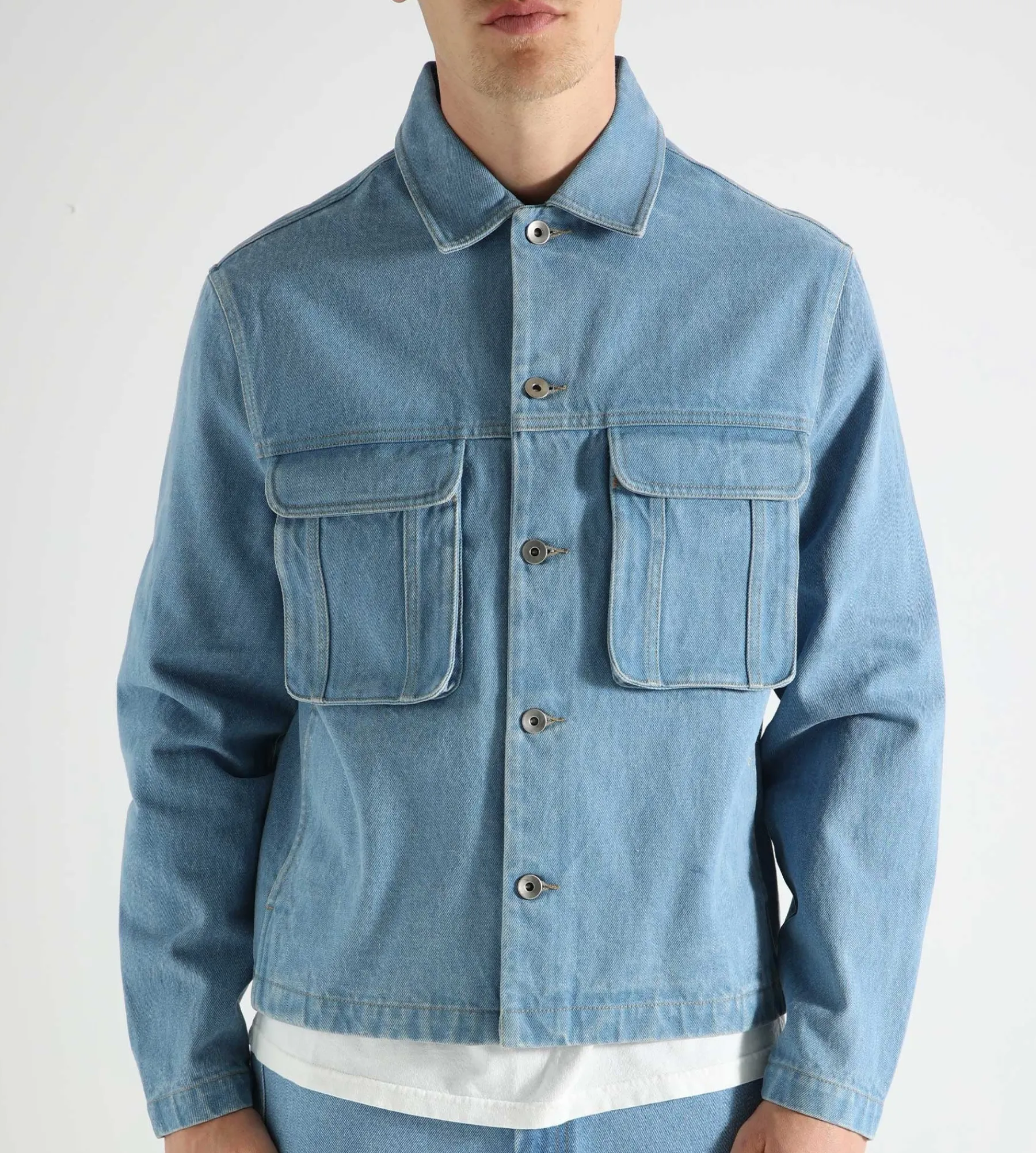 Magic Castles Trip Denim Jacket Ice Blue