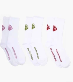New Amsterdam Surf Association Logo Socks 3 Packs White Base