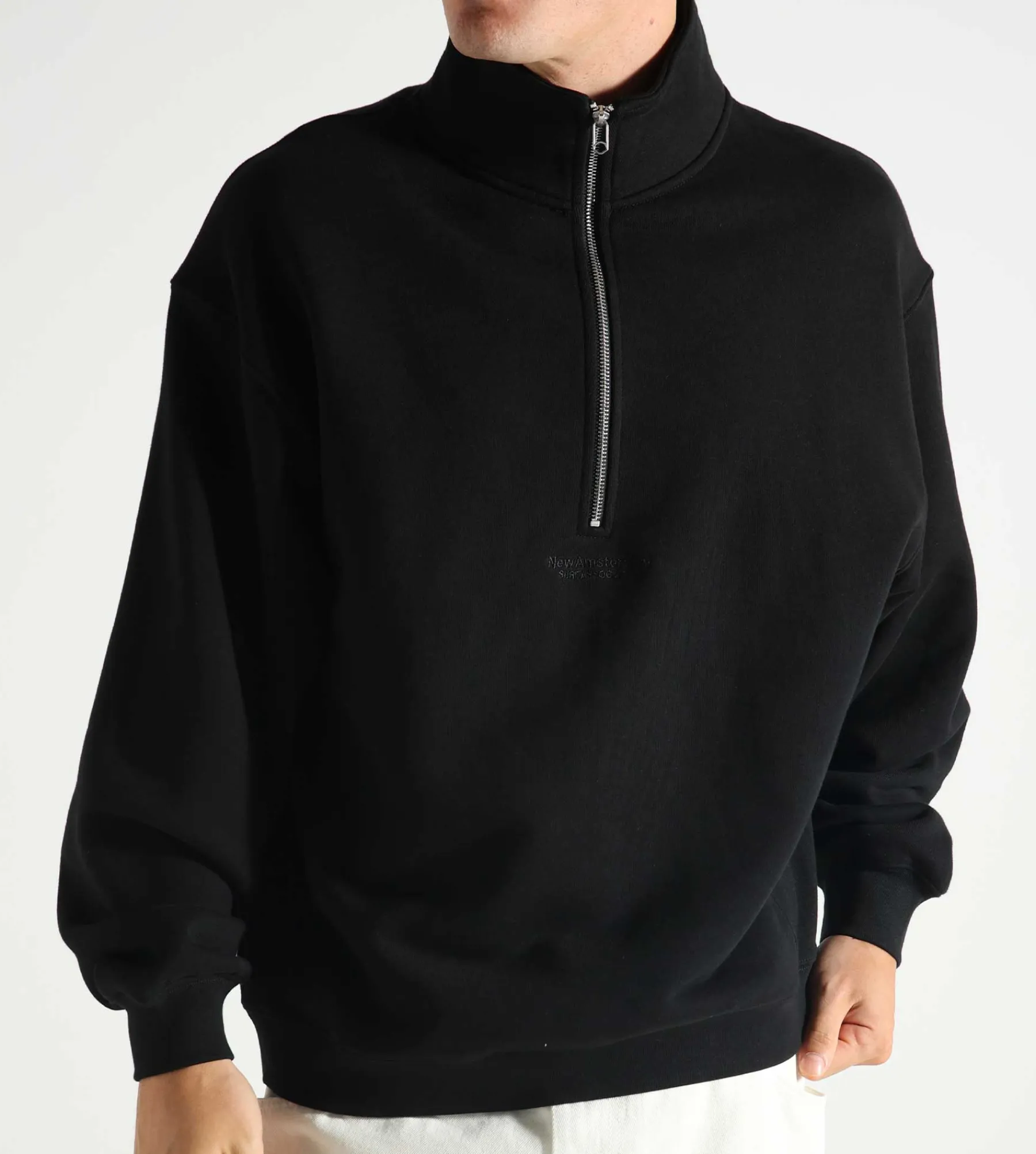 New Amsterdam Surf Association Logo Half Zip Black