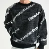 New Amsterdam Surf Association Name Knit Aop Black W White