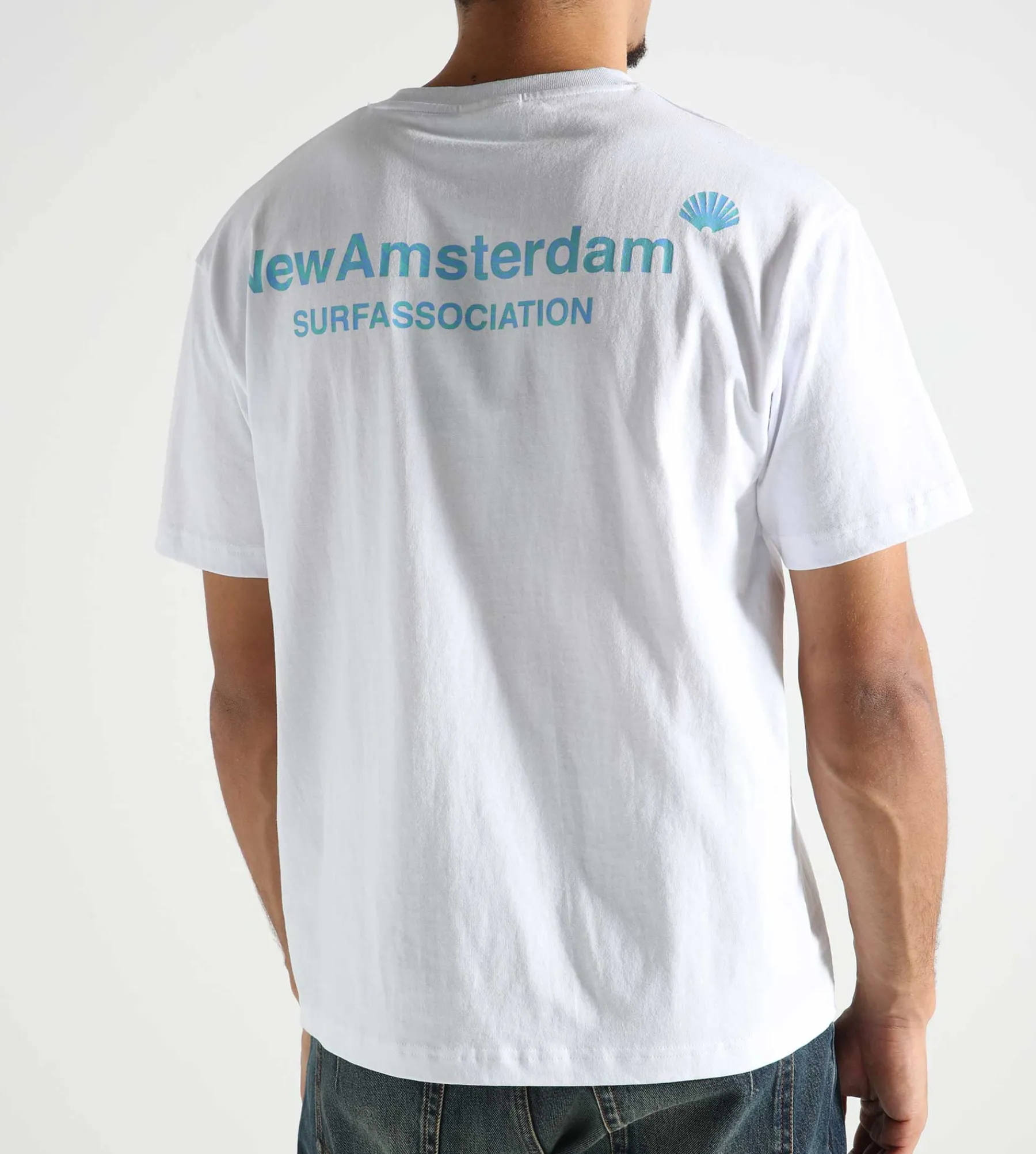 New Amsterdam Surf Association Logo Tee White Green Frost