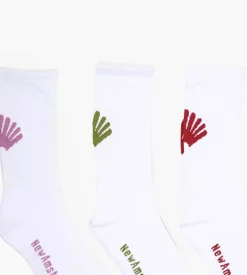 New Amsterdam Surf Association Logo Socks 3 Packs White Base