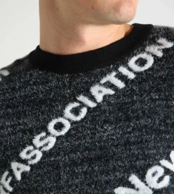 New Amsterdam Surf Association Name Knit Aop Black W White