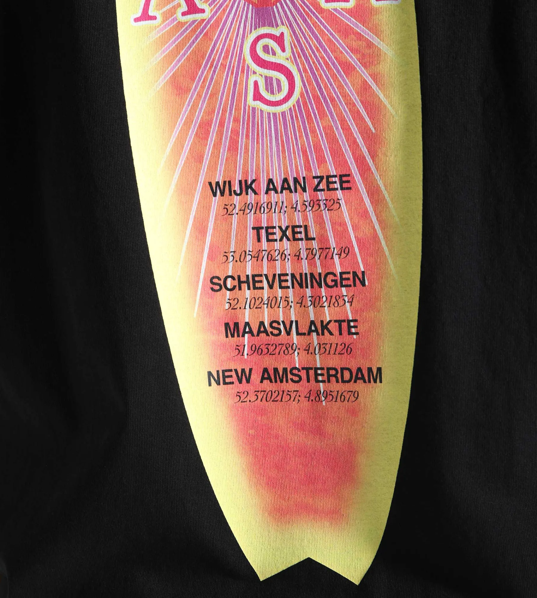 New Amsterdam Surf Association Surfboard Tee Black
