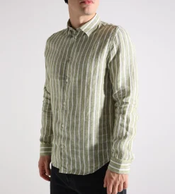NN.07 Enzo Shirt 5728 Green Stripe