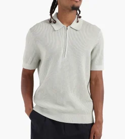 NN.07 Hansie Short Sleeve Zip Knit 6600 Sage Green