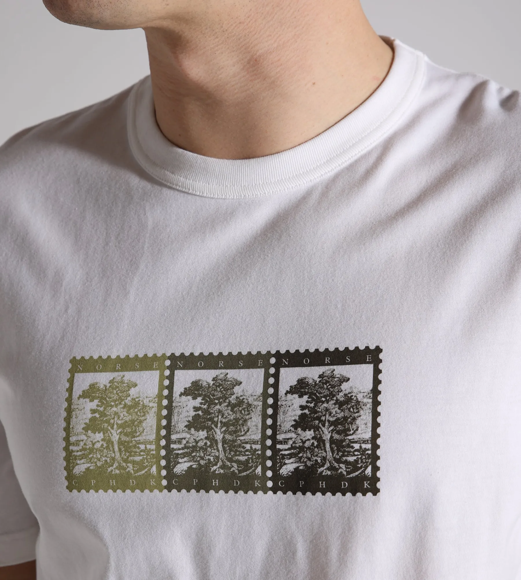 Norse Projects Holger Post Stamp Print T-Shirt White