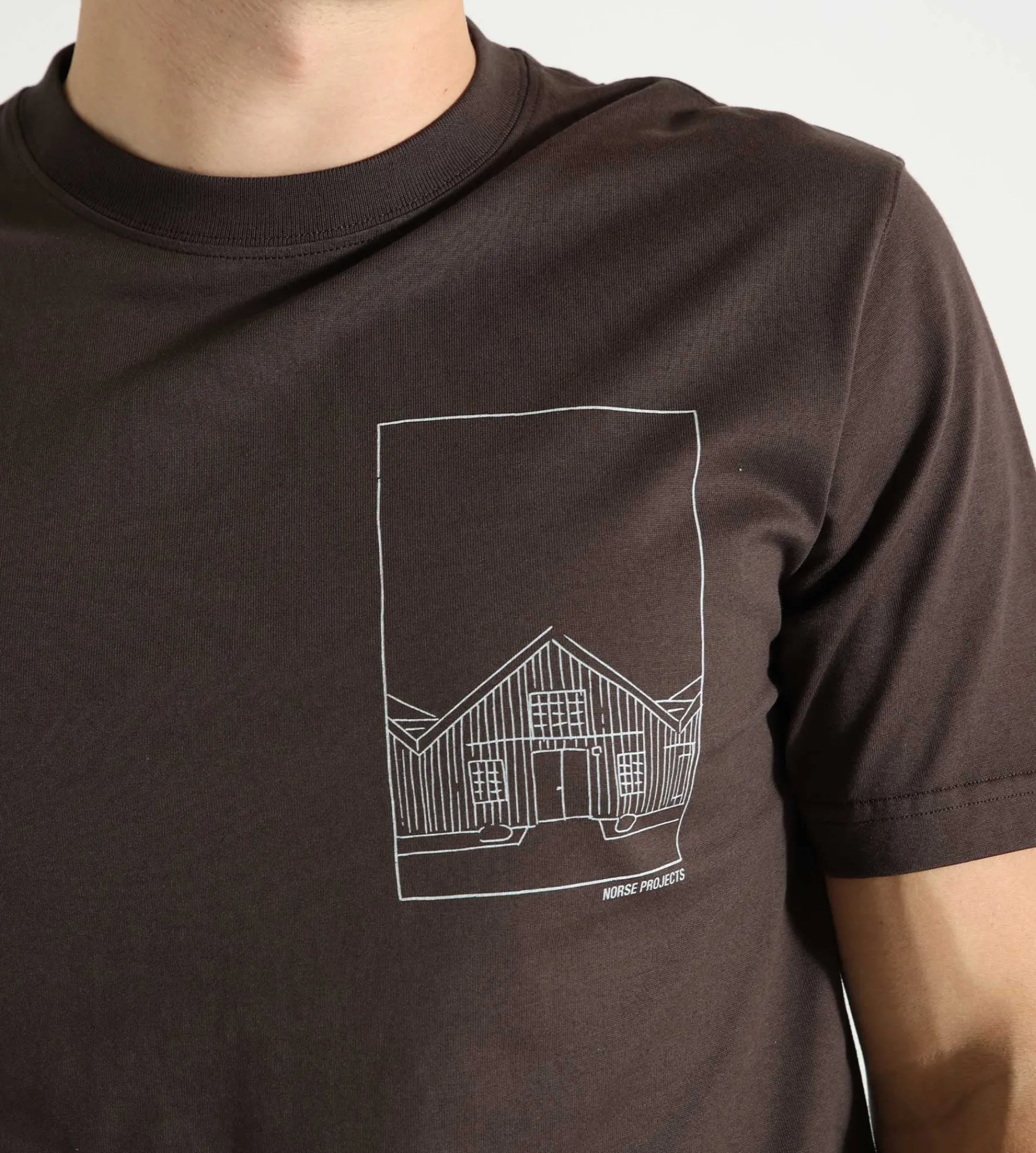 Norse Projects Johannes Organic Kanonbadsvej Print T-shirt Espresso