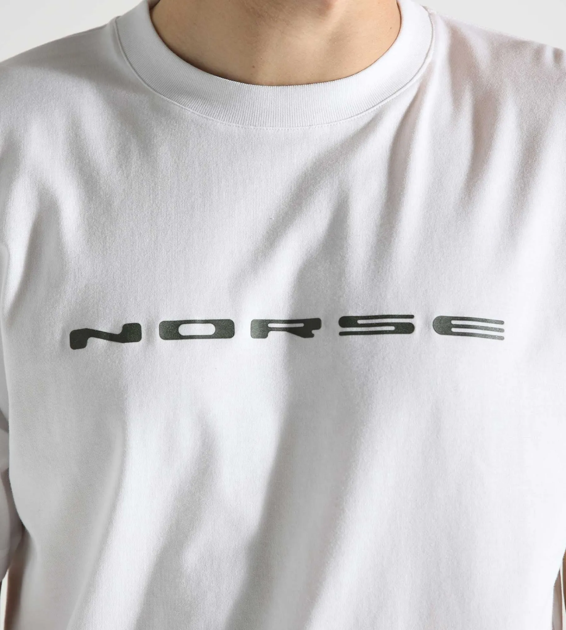 Norse Projects Simon Loose Organic Brush Bevel Logo T-Shirt White