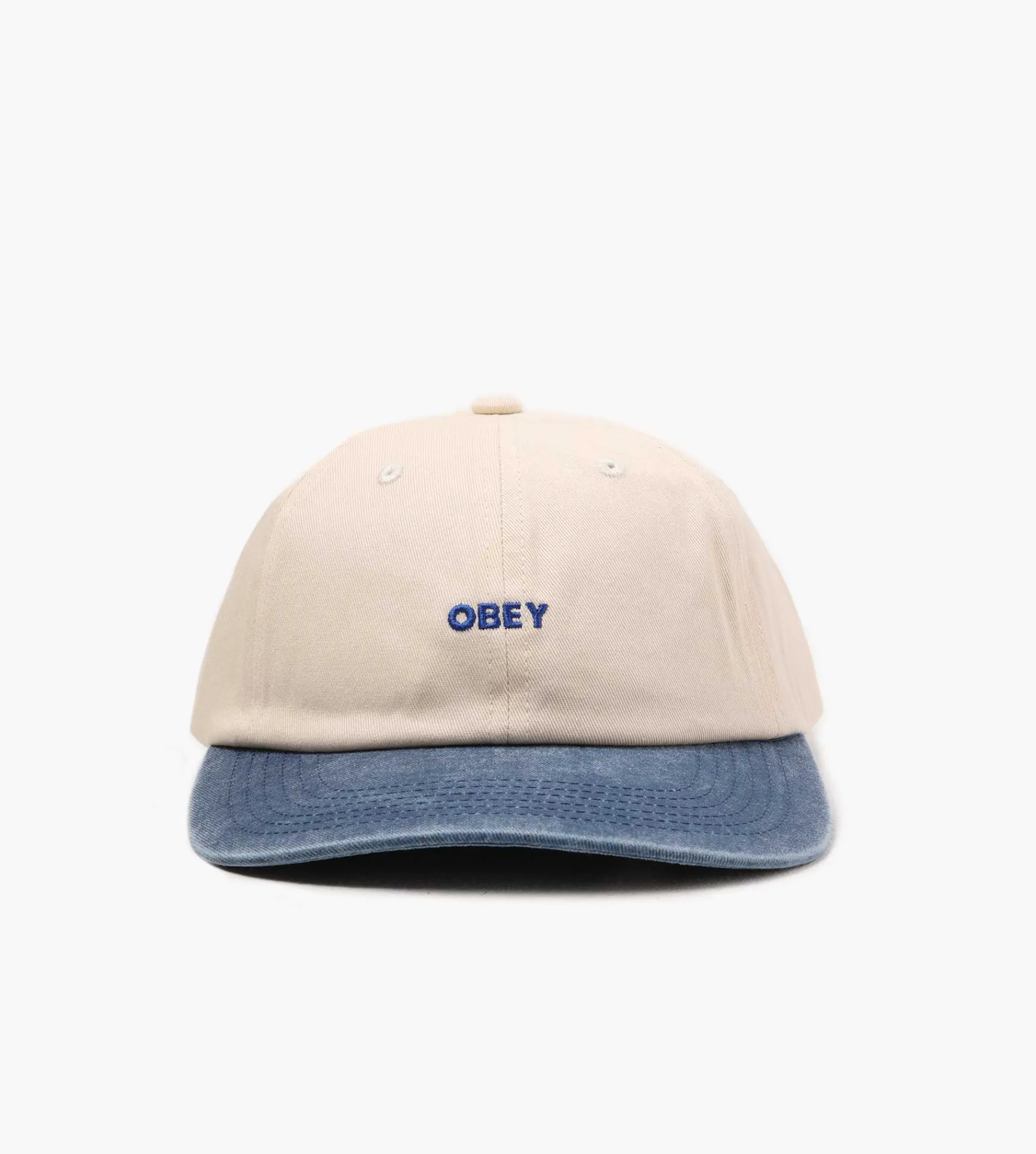 Obey 2 Tone Bold 6 Panel Strapback Unbleached Multi
