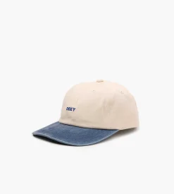 Obey 2 Tone Bold 6 Panel Strapback Unbleached Multi