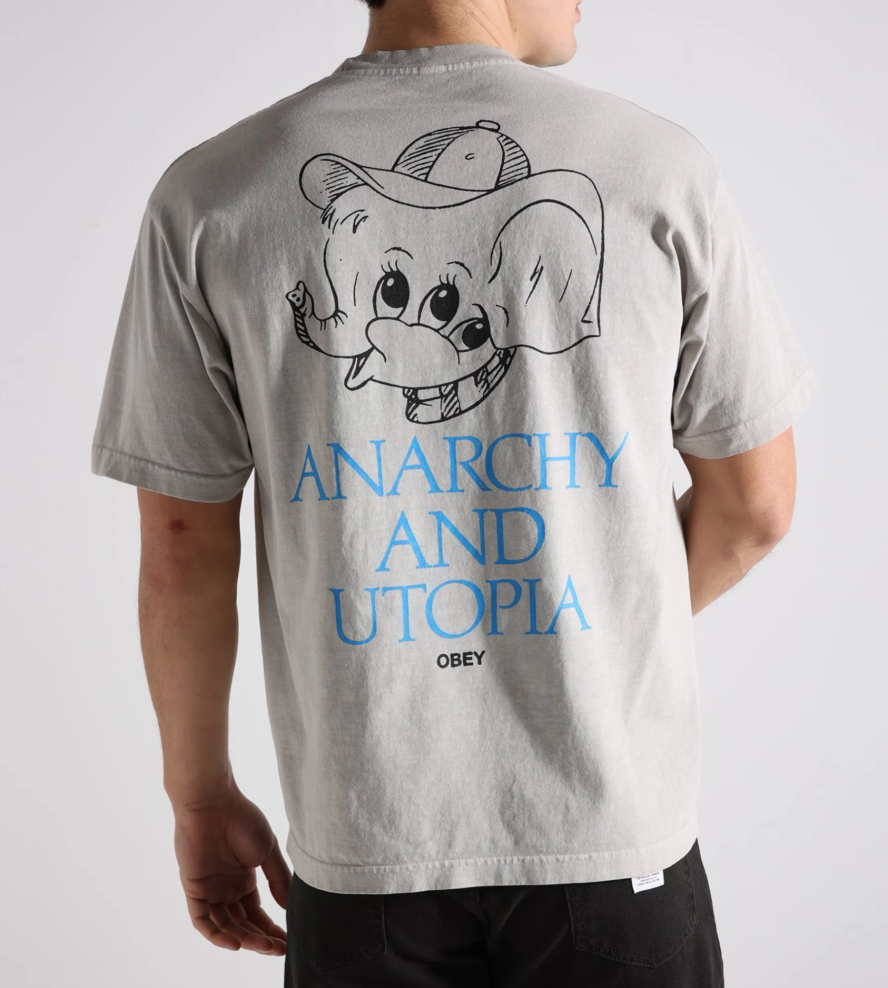 Obey Anarchy & Utopia Tee Pigment Silver Grey