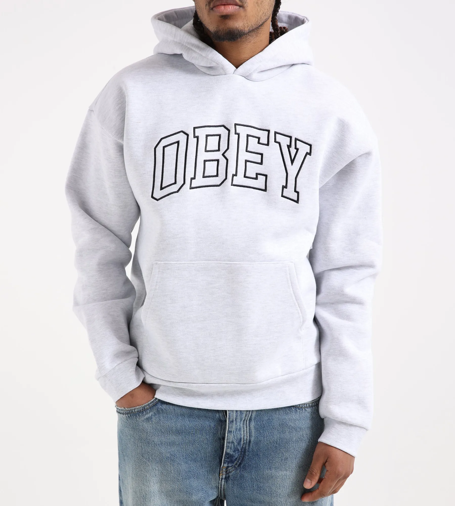 Obey Collegiate Extra Heavy Hoodie II Ash Grey