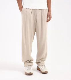 Obey Fubar Linen Pleated Pant Oatmeal
