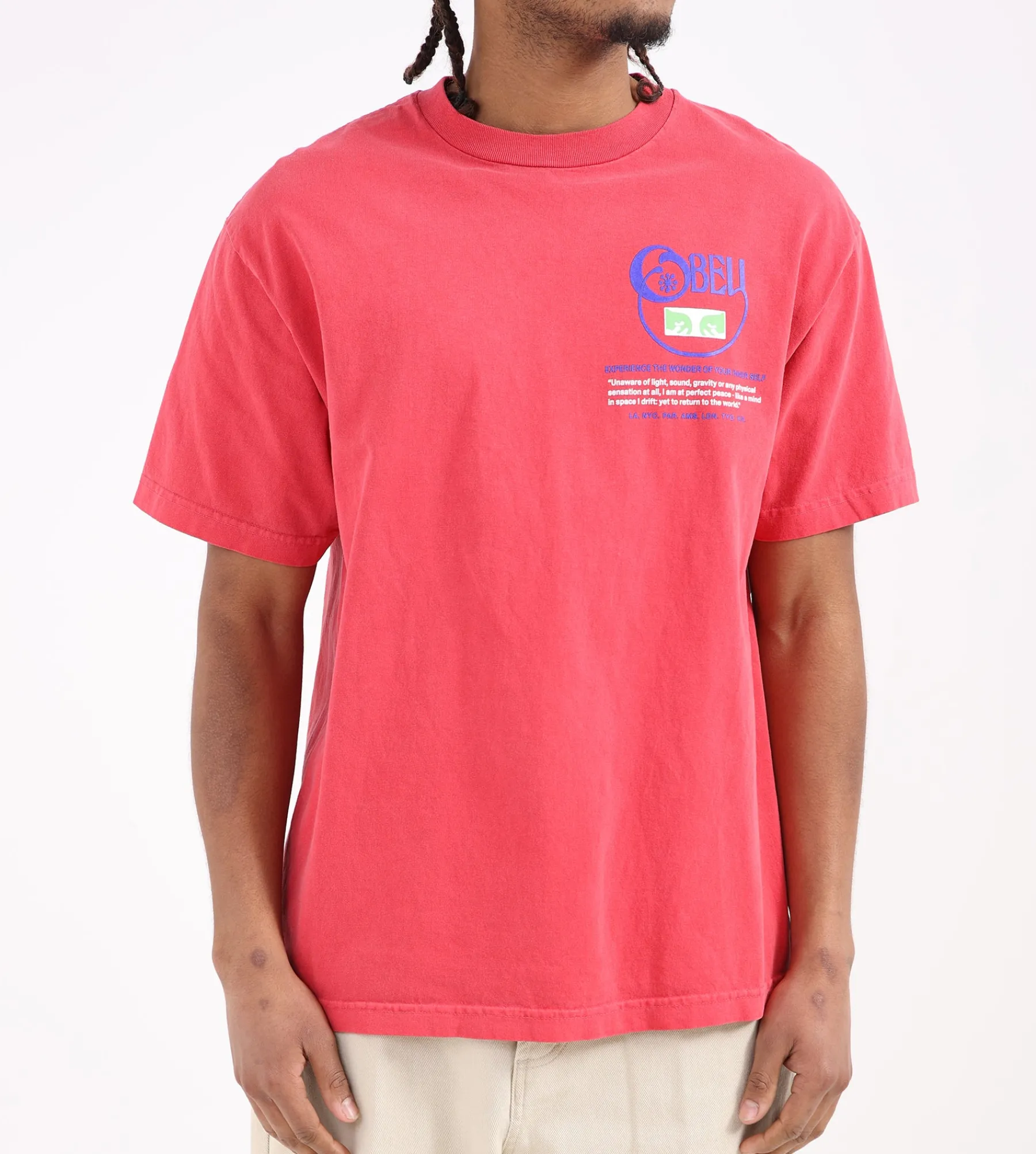 Obey Relax Tee Pigment Raspberry