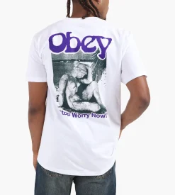 Obey Stop Worry Now Tee White