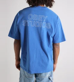 Obey Studios Outline Tee Pigment Electric Indigo