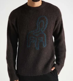 OLAF Chair Logo Crewneck Knit Brown