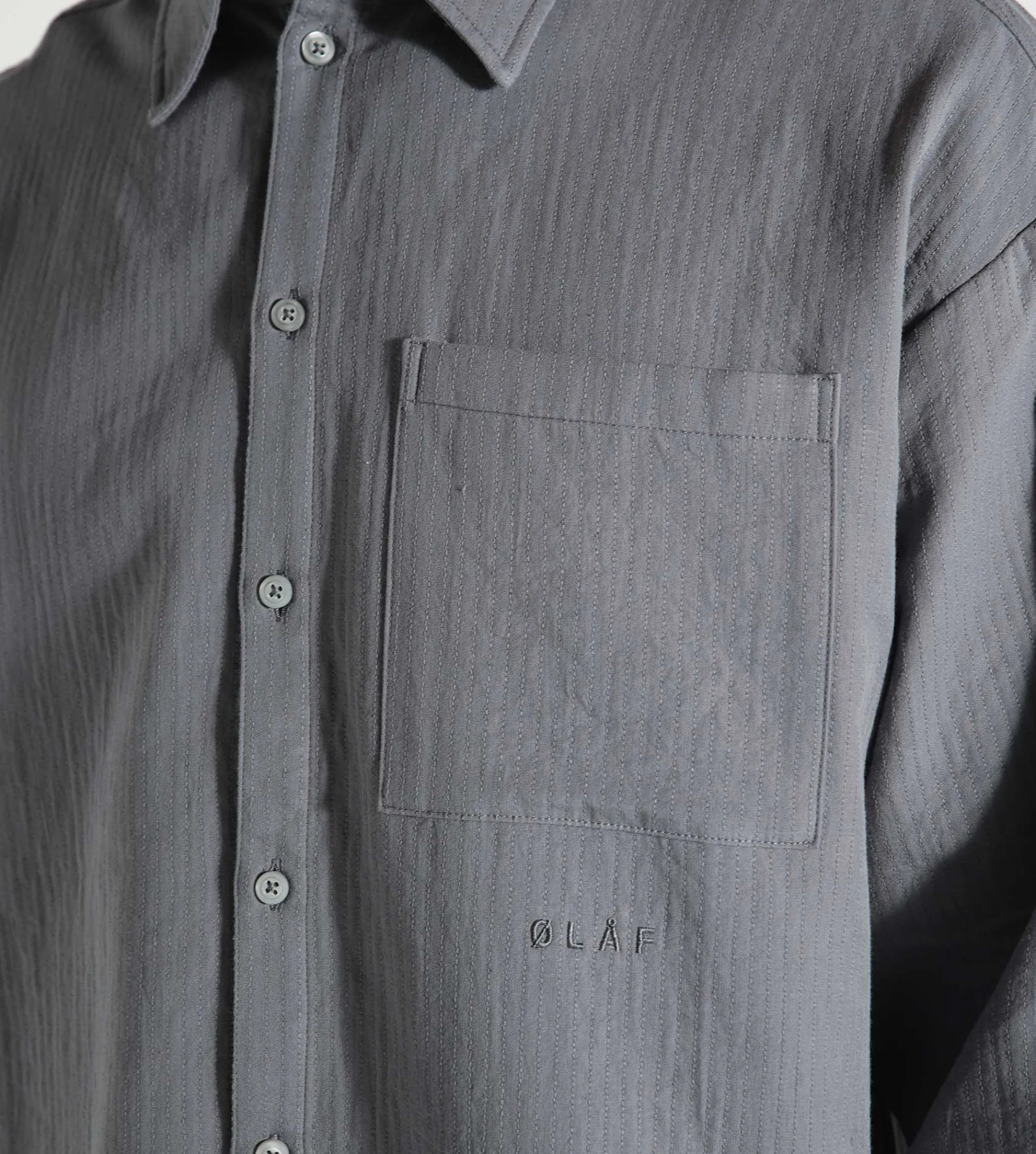 OLAF Double Faced Boxy Shirt Grey
