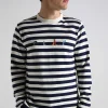 OLAF Stripe Sans Longsleeve Tee White Blue