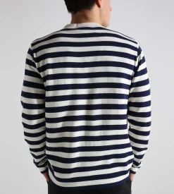 OLAF Stripe Sans Longsleeve Tee White Blue