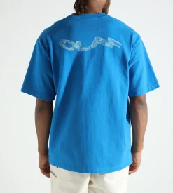 OLAF Wavy Drift Embro Tee Bright Blue