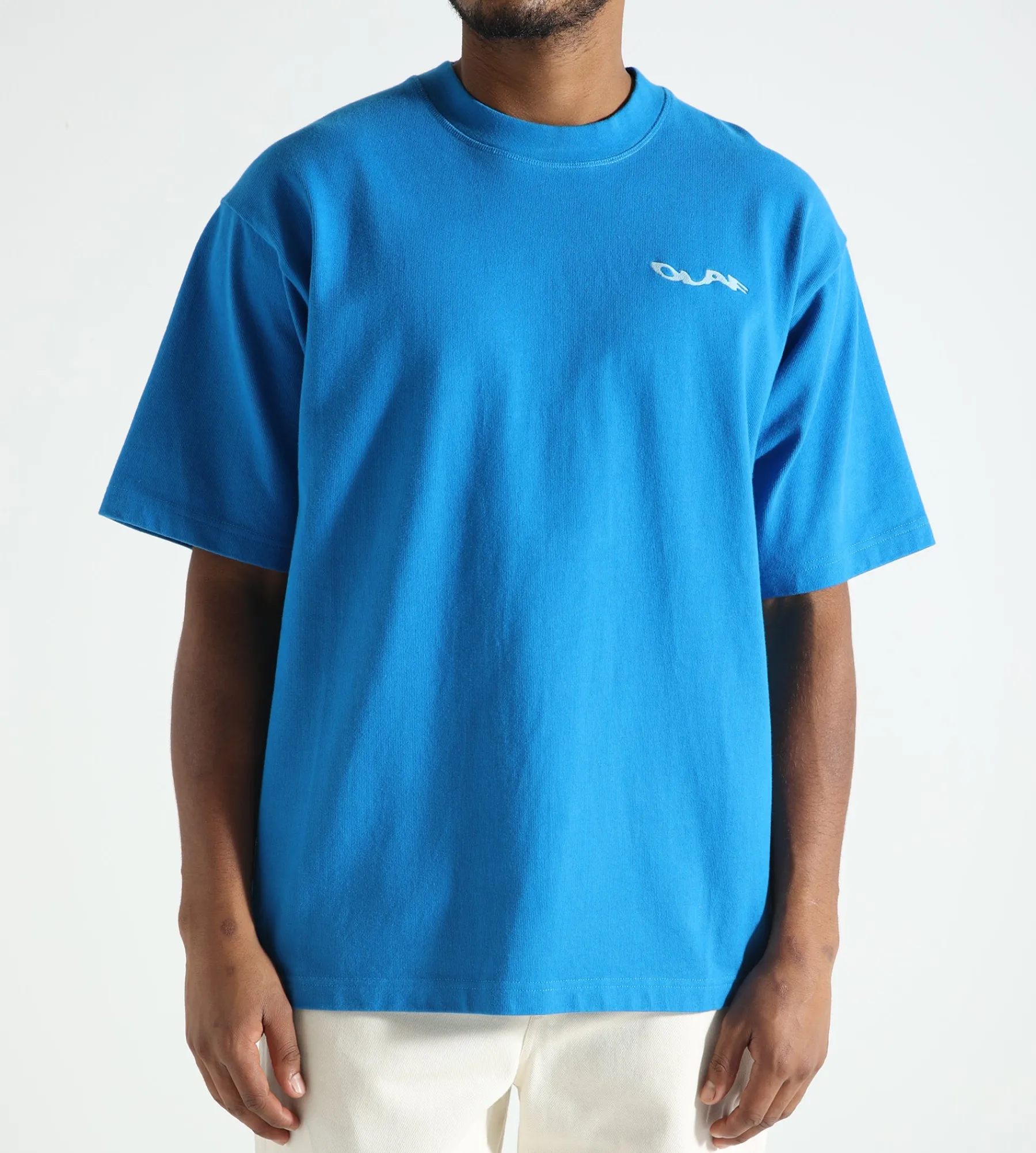 OLAF Wavy Drift Embro Tee Bright Blue
