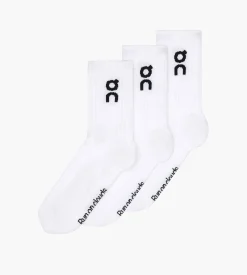 On Logo Sock High 3P U White