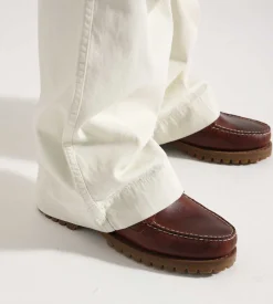 Palmes Herringbone Cargo Trousers Cotton Herringbone Off-White
