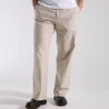 Palmes Pleated Linen Trousers Linen Cotton Mix Bone