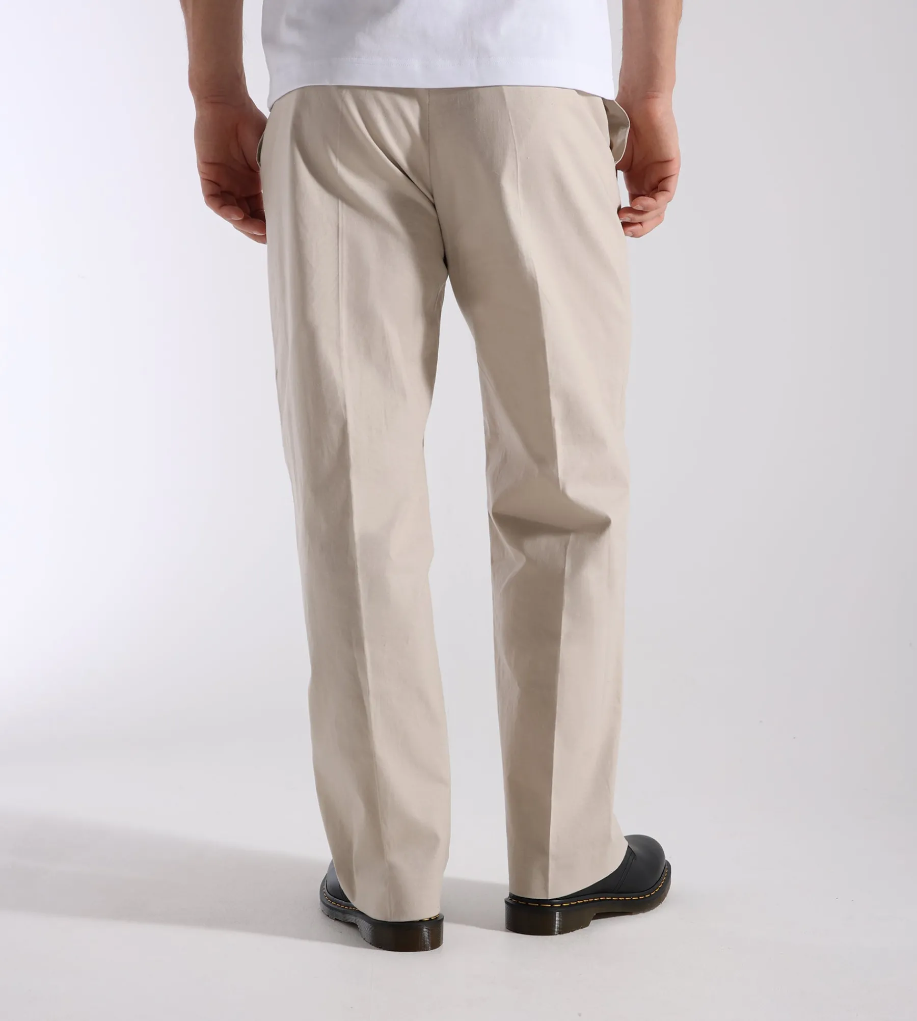 Palmes Pleated Linen Trousers Linen Cotton Mix Bone