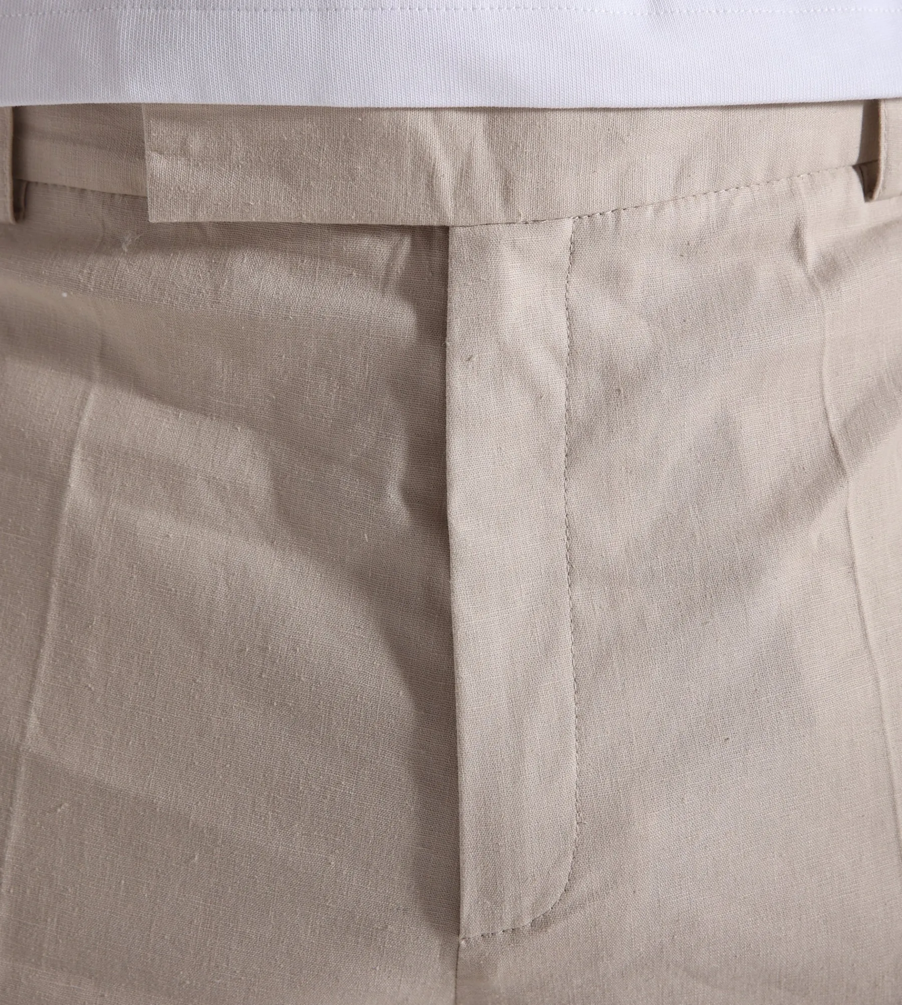 Palmes Pleated Linen Trousers Linen Cotton Mix Bone