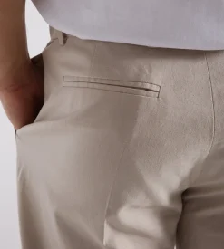 Palmes Pleated Linen Trousers Linen Cotton Mix Bone