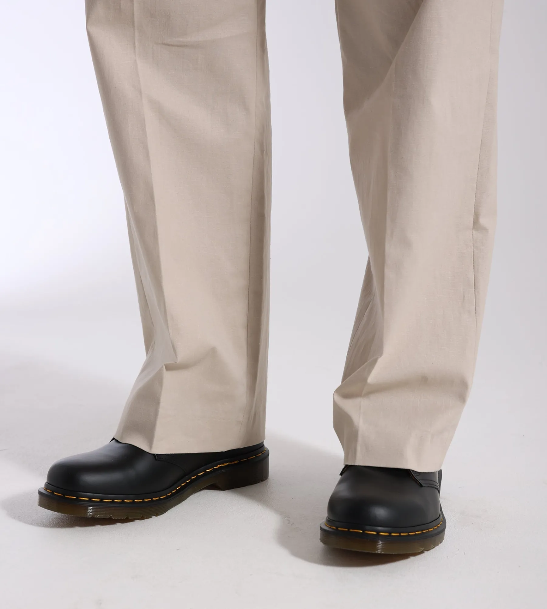 Palmes Pleated Linen Trousers Linen Cotton Mix Bone