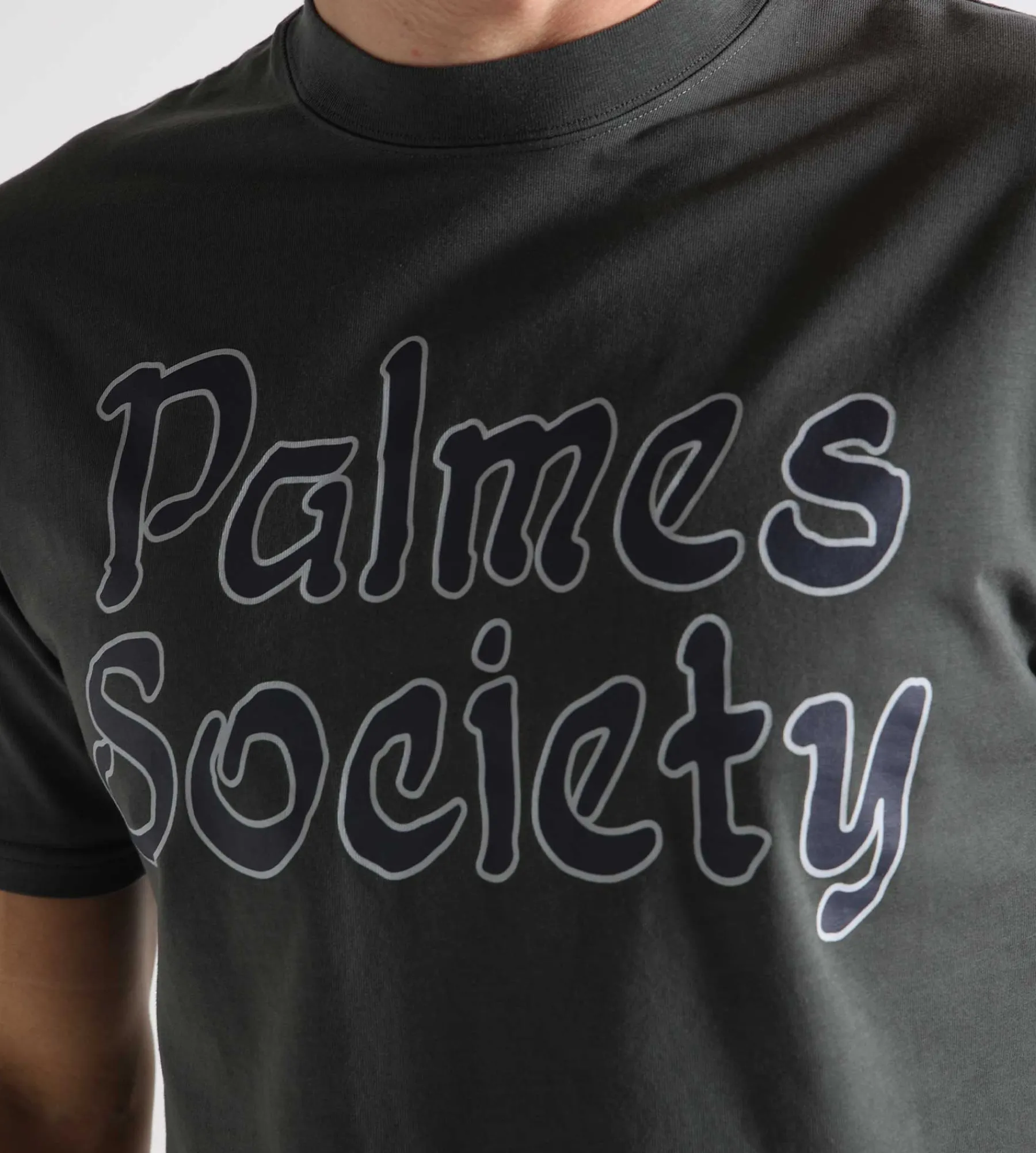 Palmes Society T-Shirt 240GSM Jersey Charcoal