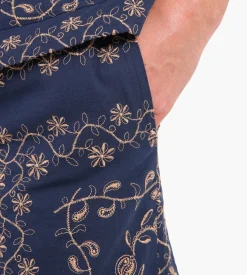 Potato Head Yin-Yang Paisley Shorts Navy Pink Beige