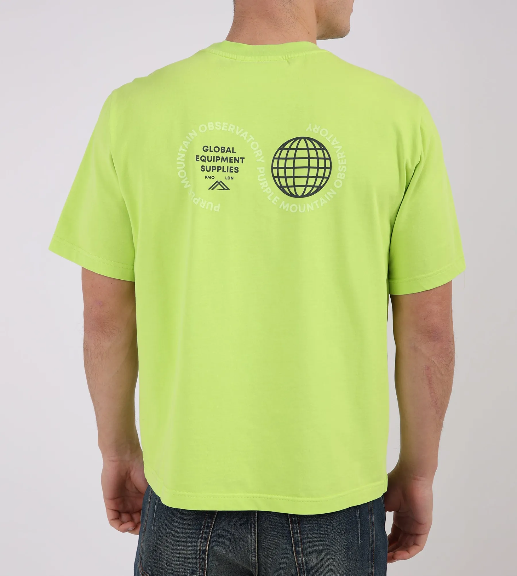Purple Mountain Observatory Globe Tee Lime