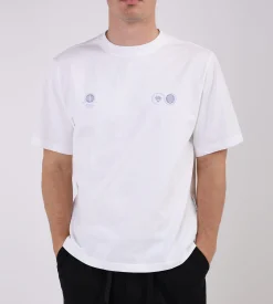 Purple Mountain Observatory Globe Tee White Blue