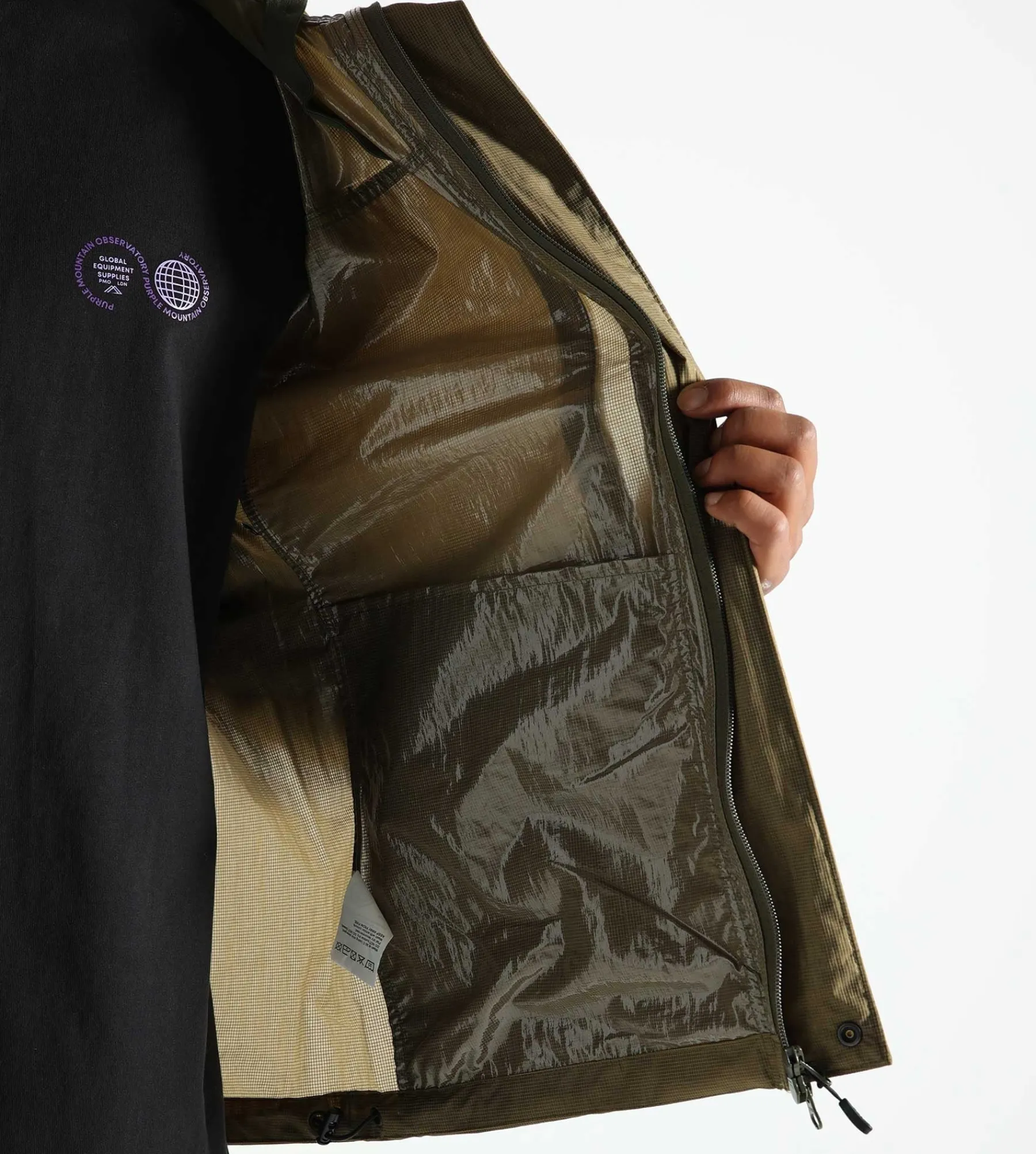 Purple Mountain Observatory Ridge Jacket Barnacle Mesh Khaki