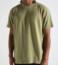Quality Blanks QB03 Patch Logo T-shirt Olive Green