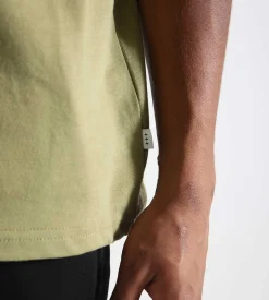 Quality Blanks QB03 Patch Logo T-shirt Olive Green