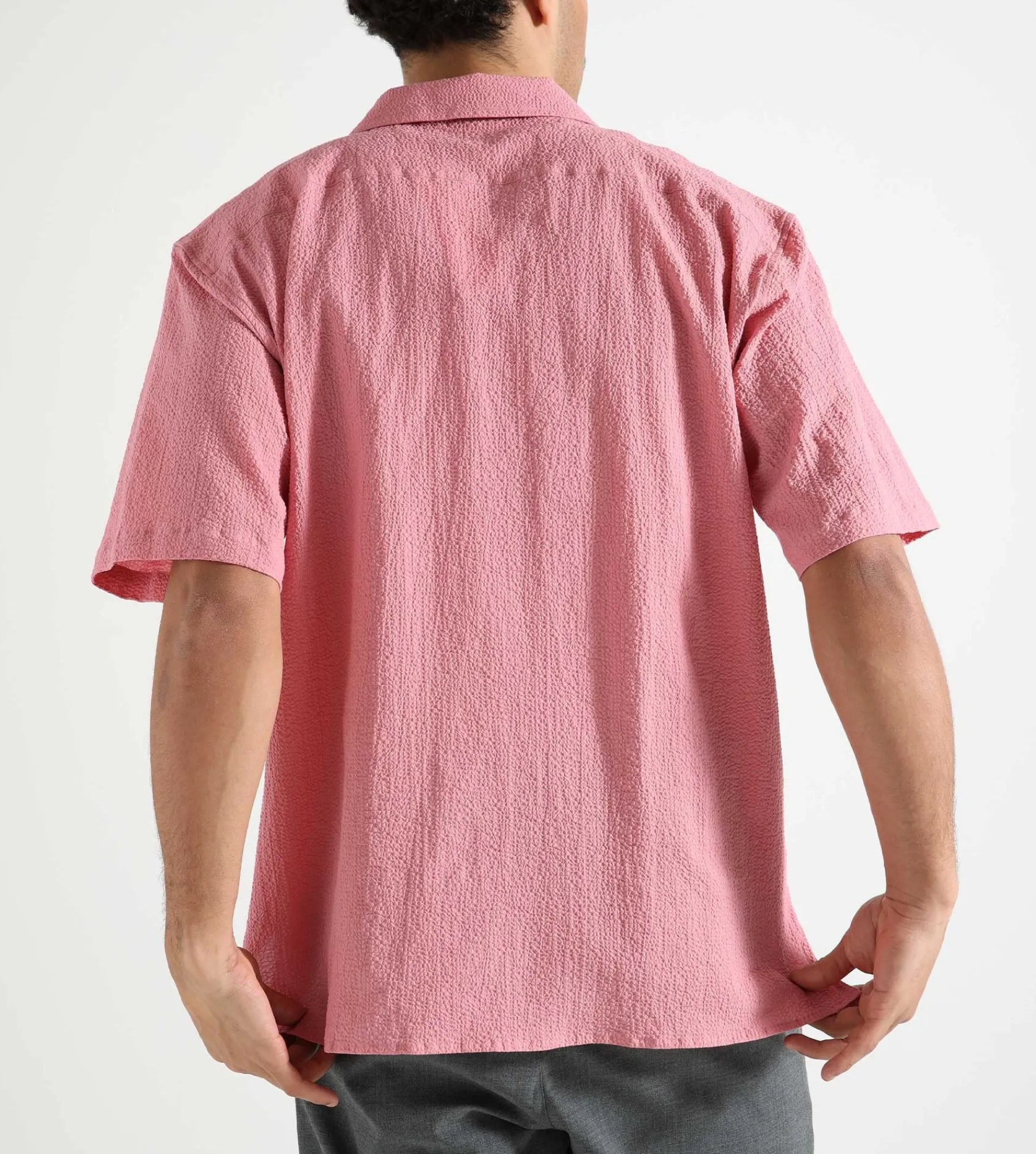 Reception Mia Shirt Cotton Seersucker Dusty Pink