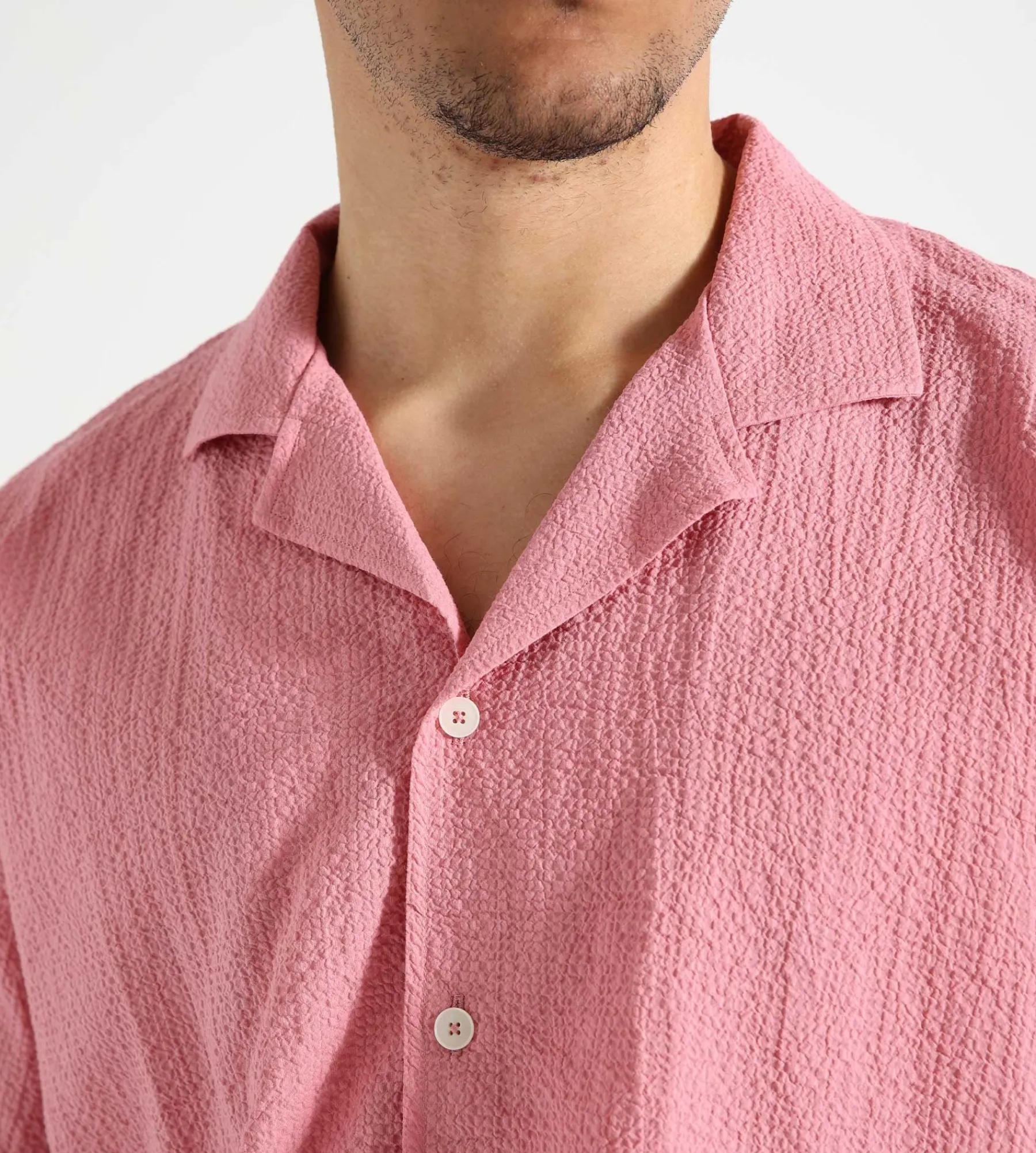Reception Mia Shirt Cotton Seersucker Dusty Pink